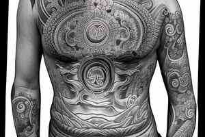 Buddha inspired tatoo for peace and protection to cover left chest and over the left shoulder tattoo idea