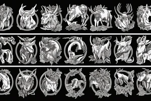 Female Minotaur with Griffin Pet tattoo idea