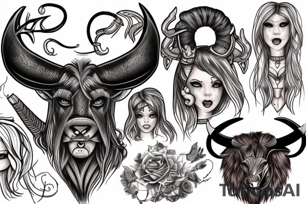 Female Minotaur tattoo idea