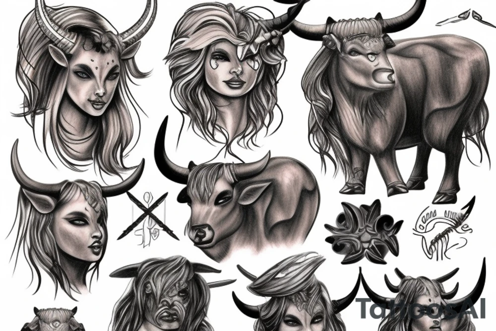 Female Minotaur tattoo idea