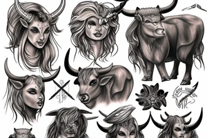 Female Minotaur tattoo idea