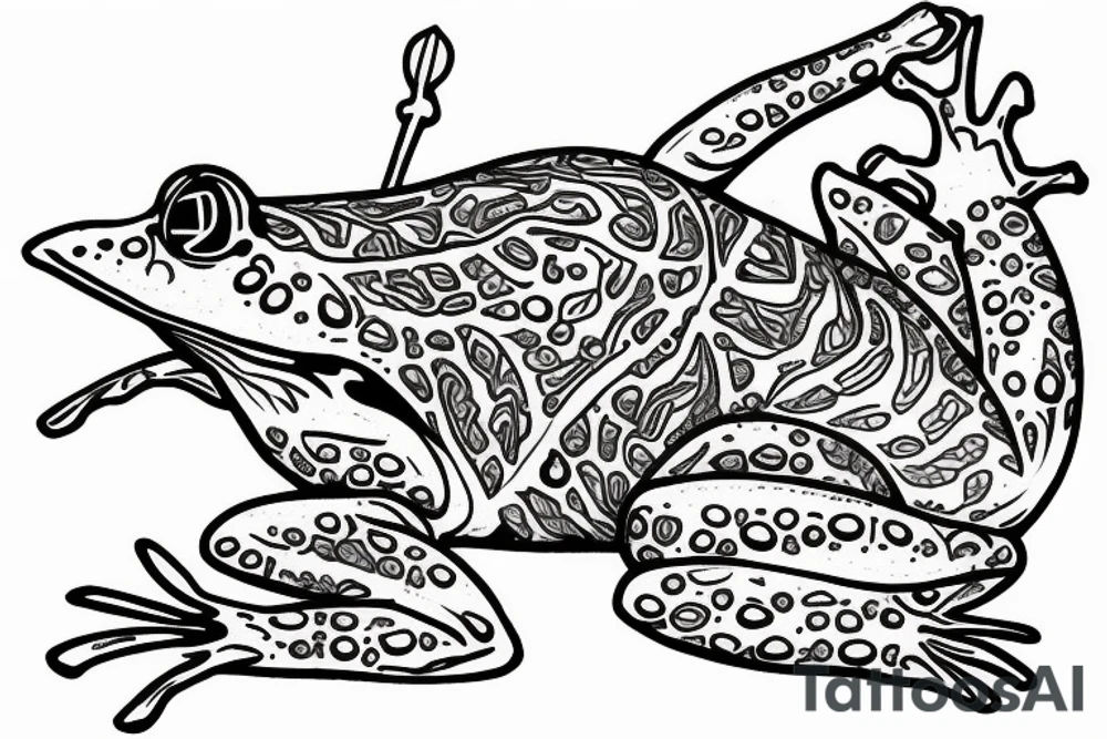 Frog fusion with a warrior frog tattoo idea
