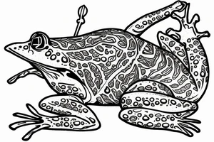 Frog fusion with a warrior frog tattoo idea