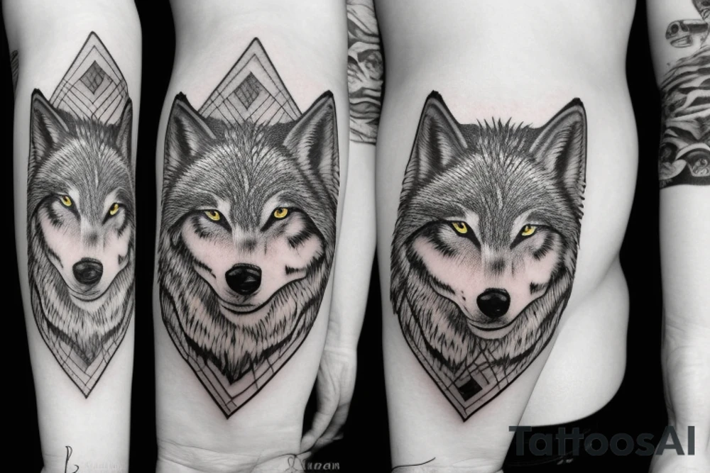 Open road with with a lone wolf waking tattoo idea Open road with with a lone wolf waking tattoo idea