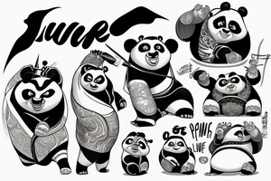 a line tattoo with quotes from kung fu panda tattoo idea