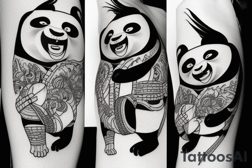 a line tattoo with quotes from kung fu panda tattoo idea