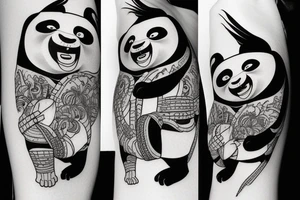 a line tattoo with quotes from kung fu panda tattoo idea