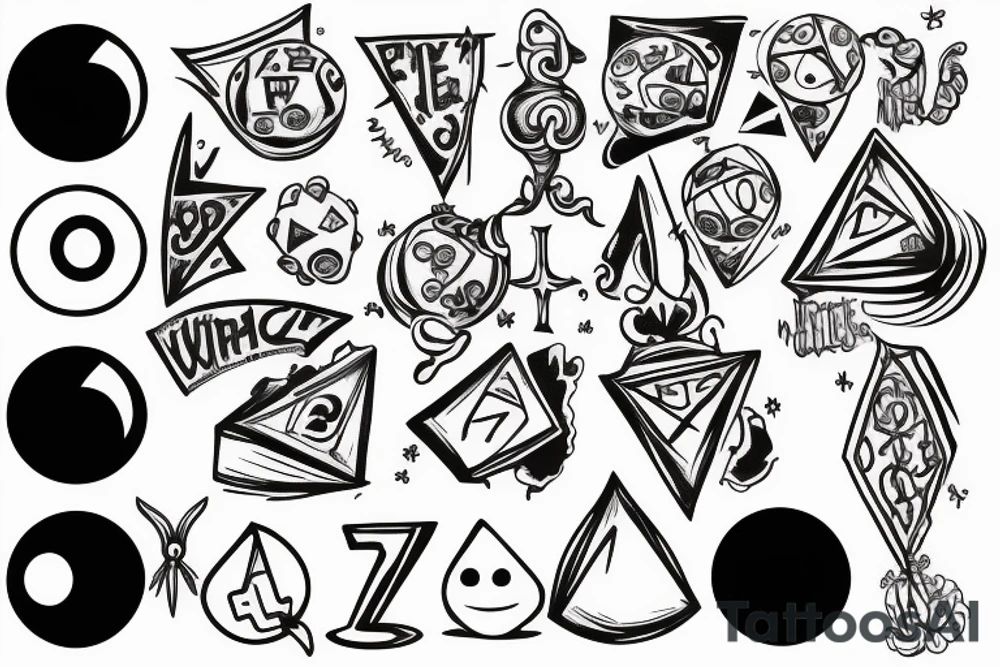 wizard holding a magic
 8 ball tattoo idea