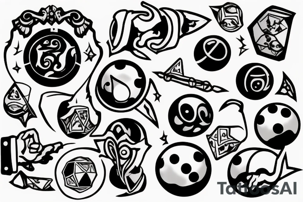 wizard holding a magic
 8 ball tattoo idea