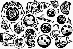 wizard holding a magic
 8 ball tattoo idea