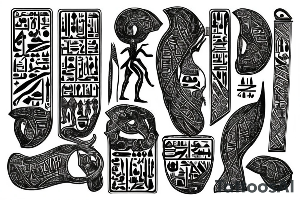Ancient Egypt with viking runes tattoo idea