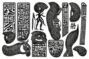 Ancient Egypt with viking runes tattoo idea