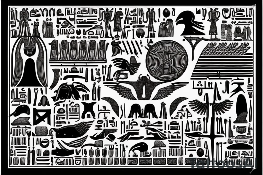 Ancient Egypt with viking runes tattoo idea
