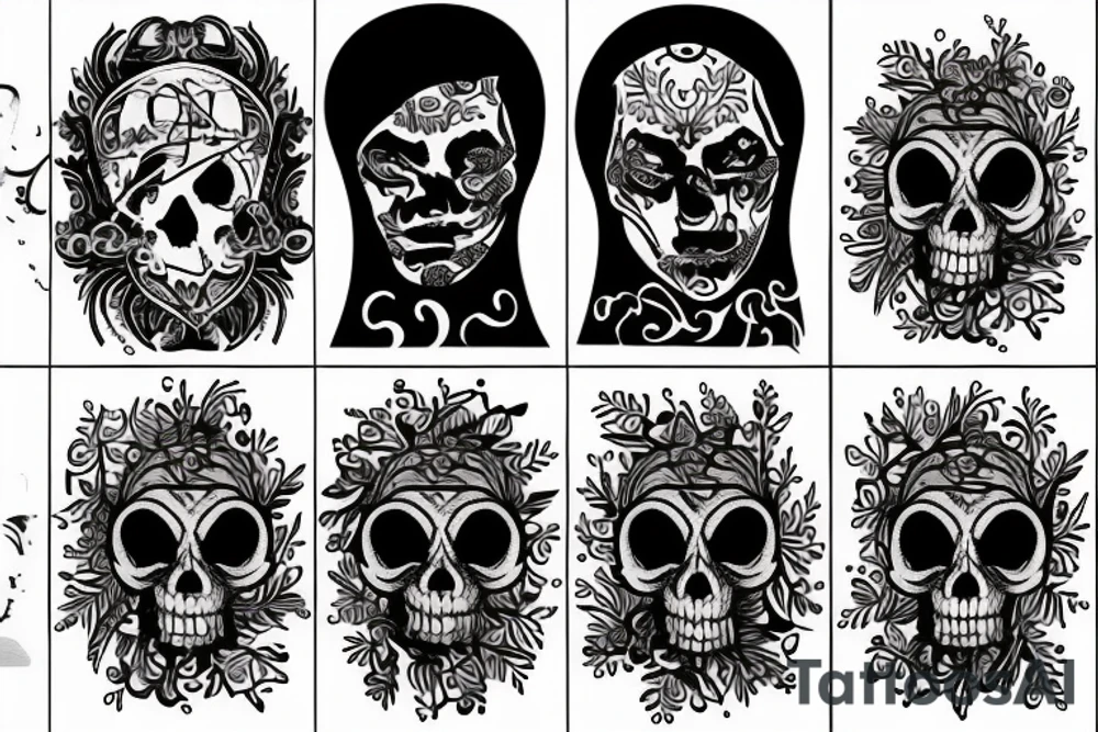 A flash sheet of Russian prison tattoos tattoo idea