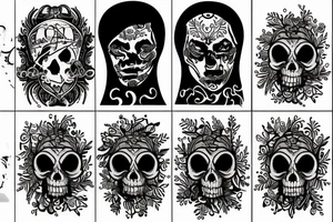 A flash sheet of Russian prison tattoos tattoo idea