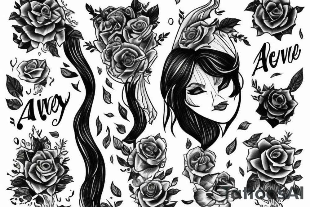 Two names mixed together. Alexy and Aivy tattoo idea