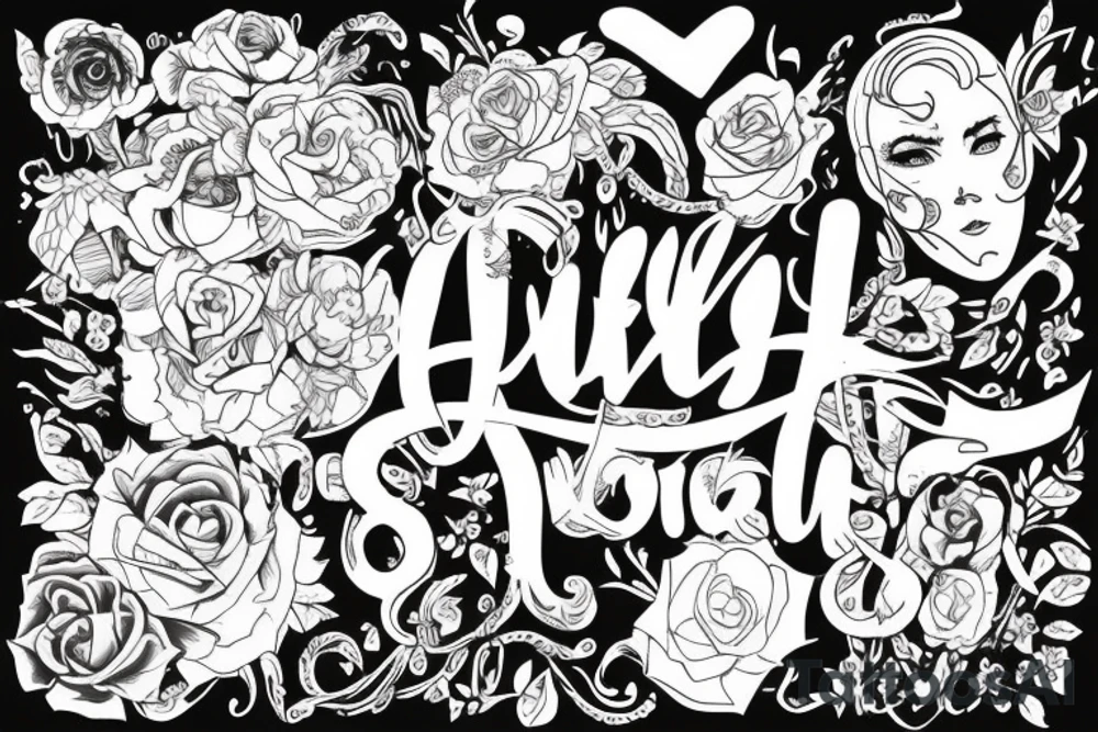 Two names mixed together. Alexy and Aivy tattoo idea