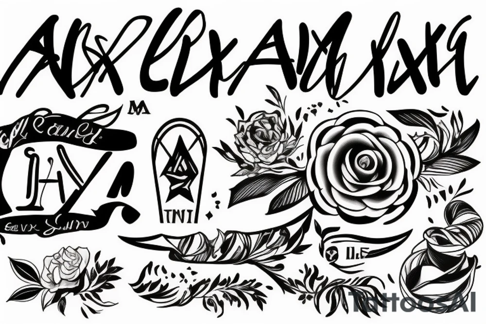 Two names mixed together. Alexy and Aivy tattoo idea