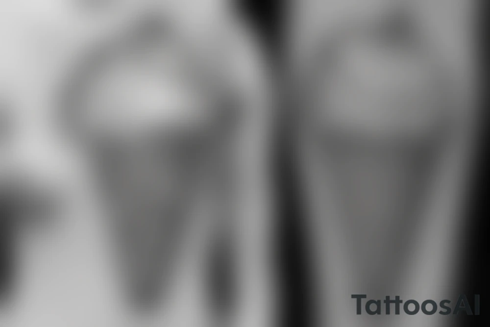 Design a 2D black and white tattoo of a soft serve ice cream in a cone with a flat bottom, in a cute and playful cartoon style. The ice cream should have a swirled texture and the cone should have a waffle pattern. The overall size of the tattoo should be no more than 1.5 inches in height or width. Focus on creating clean lines and bold shapes to make the design stand out tattoo idea