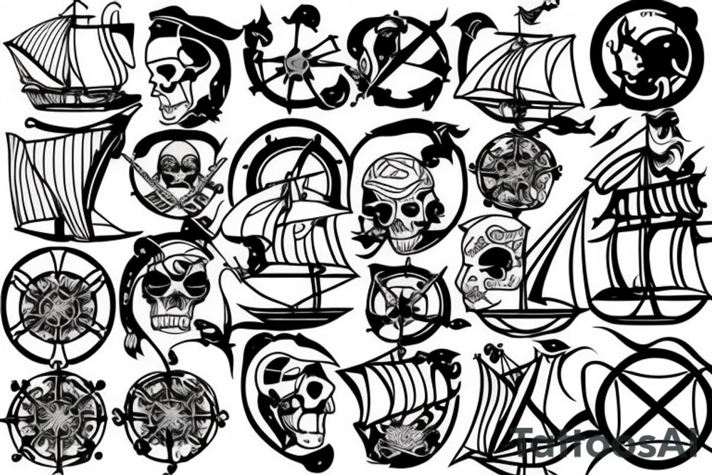 Old pirate ship tattoo idea