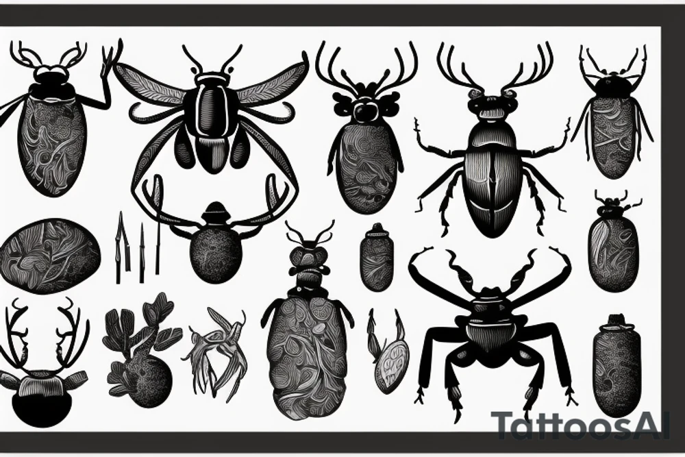 Stag beetle tattoo idea