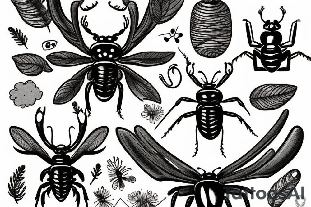 Stag beetle tattoo idea