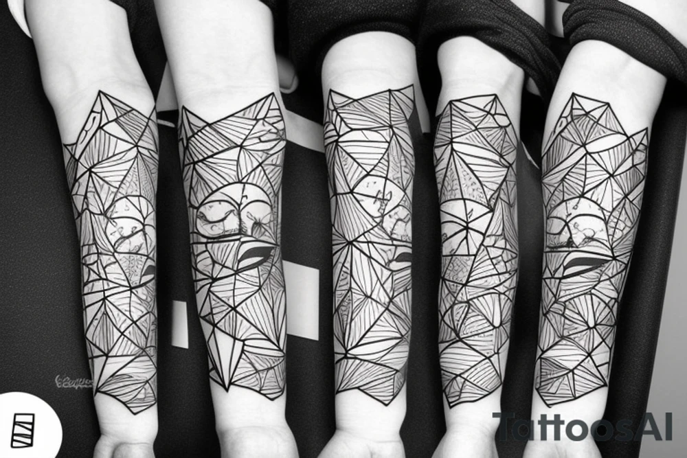 Space and snowy mountains and coffee and cats tattoo idea