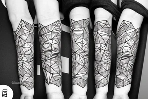 Space and snowy mountains and coffee and cats tattoo idea
