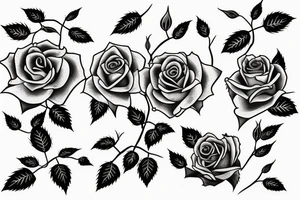 rose with stem with thorns and one leaf tattoo idea