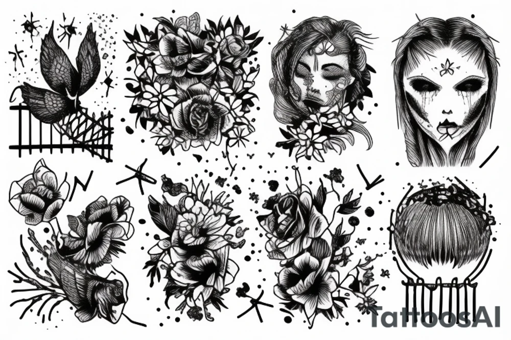 grunge with some fence wires tattoo idea