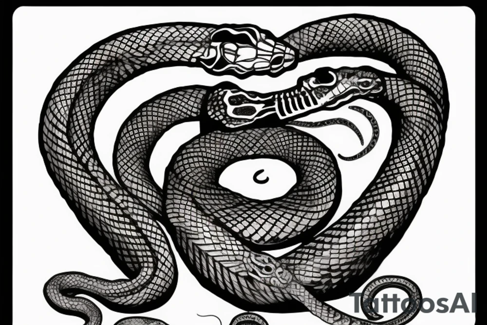 Skeleton of a snake wrapping around the arm tattoo idea