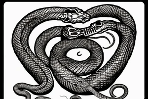 Skeleton of a snake wrapping around the arm tattoo idea