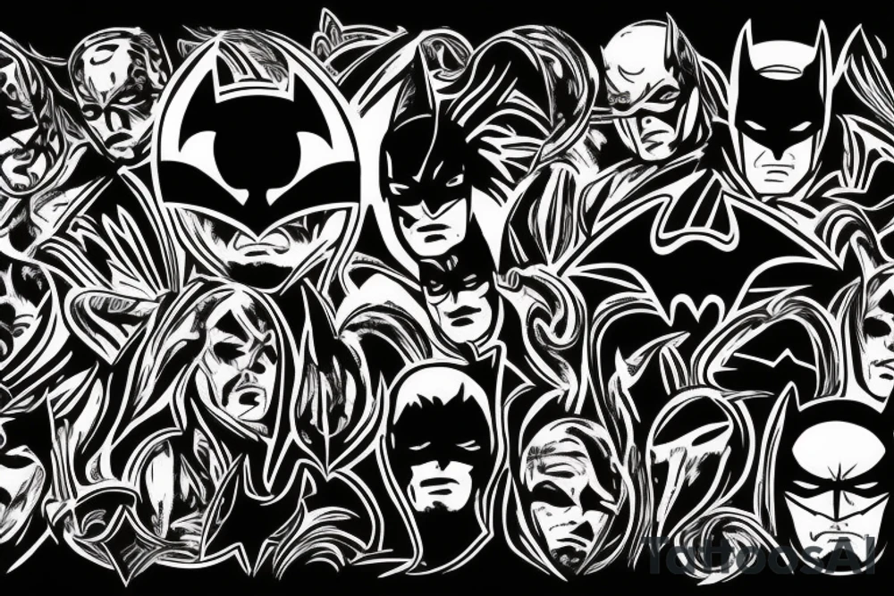 batman sign, metal band style tattoo idea