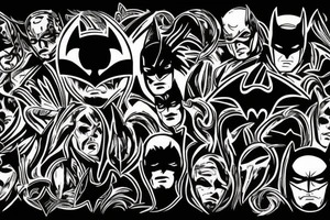 batman sign, metal band style tattoo idea