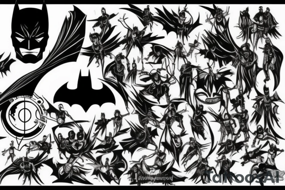 batman sign, metal band style tattoo idea