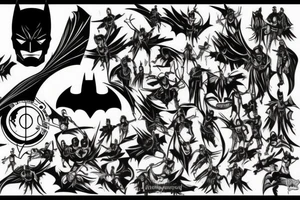 batman sign, metal band style tattoo idea