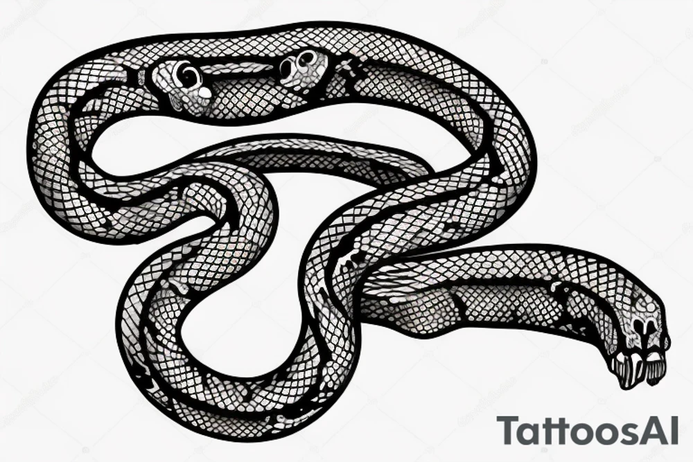 Skeleton of a snake wrapping around the arm tattoo idea