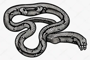 Skeleton of a snake wrapping around the arm tattoo idea