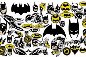 batman sign, yellow and black tattoo idea
