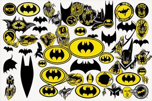 batman sign, yellow and black tattoo idea