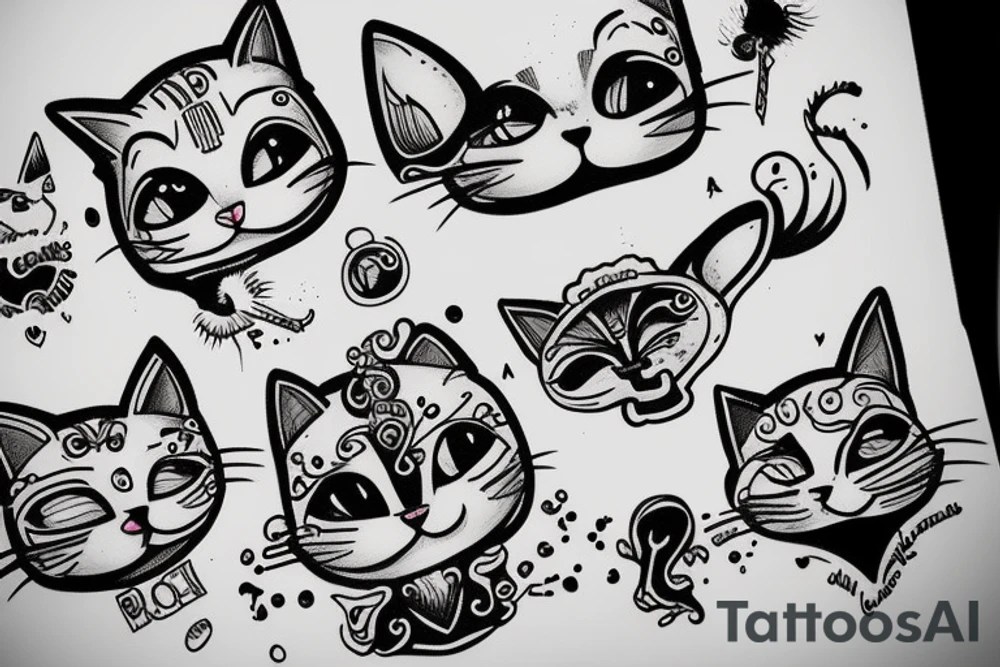 cat smile tattoo idea
