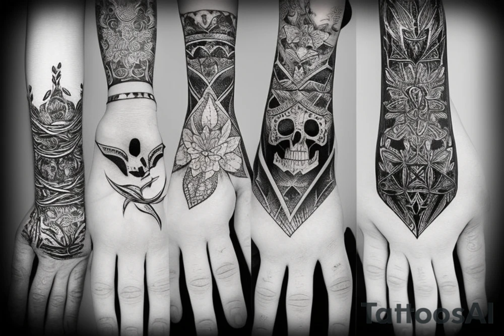 deathly hand tattoo idea