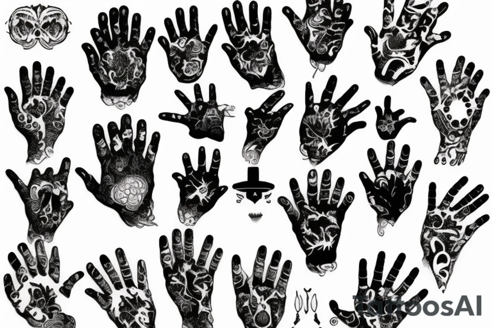 deathly hand tattoo idea