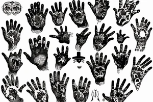 deathly hand tattoo idea