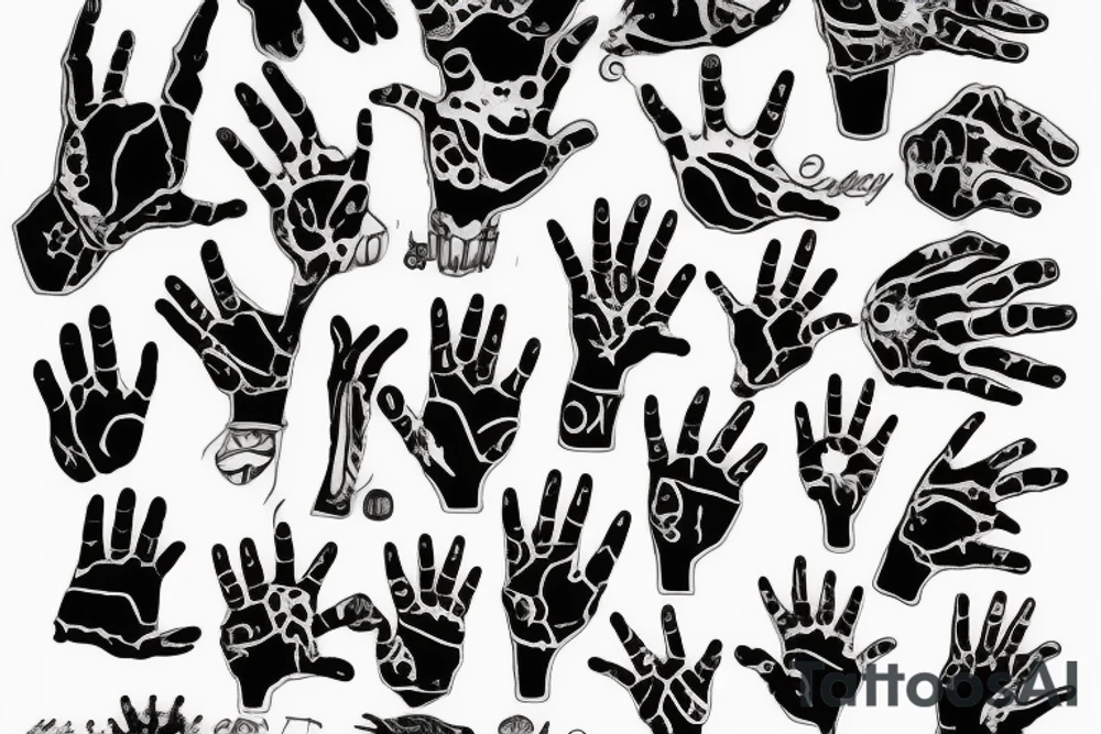 deathly hand tattoo idea