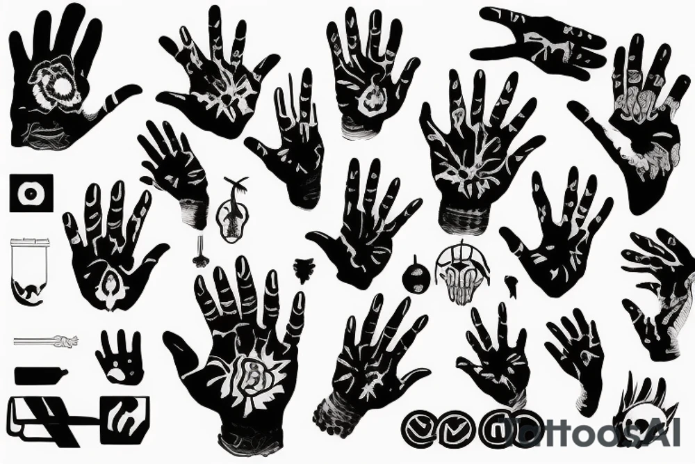 deathly hand tattoo idea
