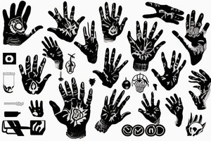 deathly hand tattoo idea