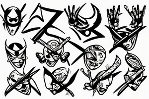 Ninja with Peace signs tattoo idea