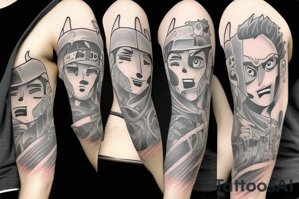 Zoro with strew hat tattoo idea