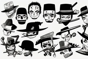 Zoro with strew hat tattoo idea